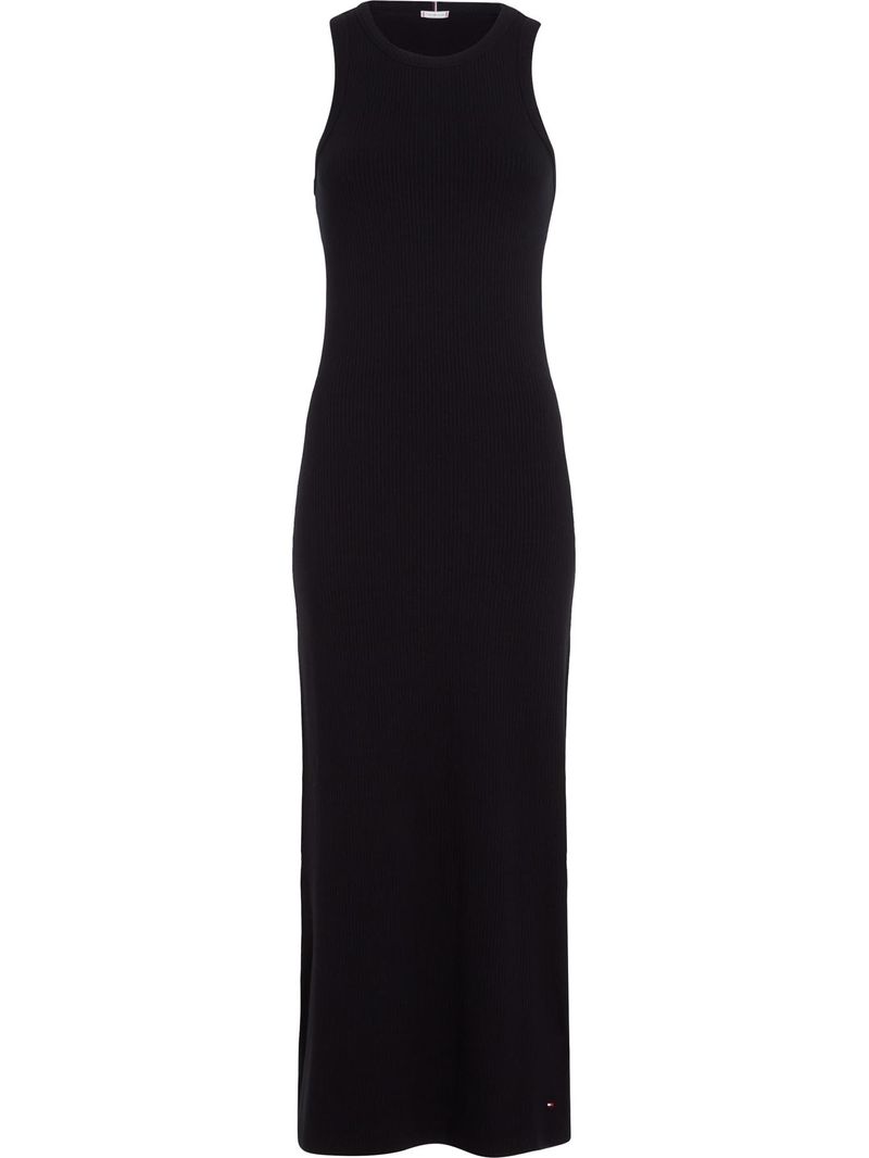 Vestido-ajustado-midi-con-textura-acanalada