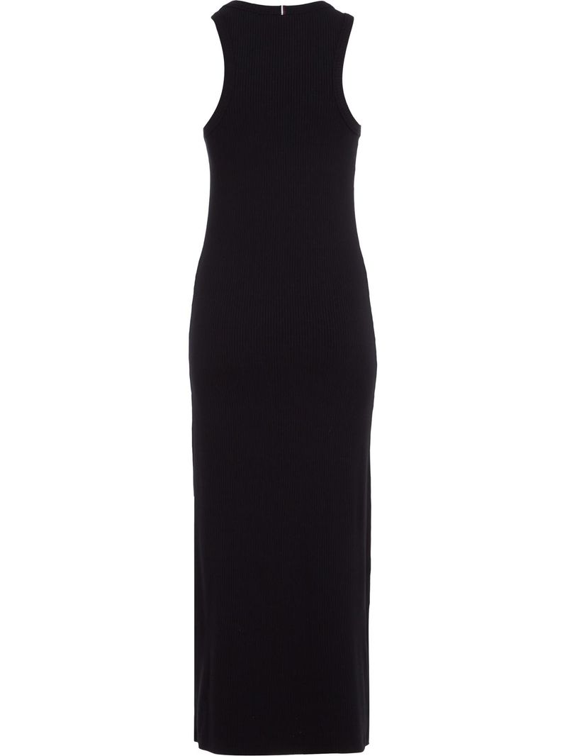 Vestido-ajustado-midi-con-textura-acanalada