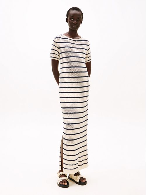 Vestido maxi de punto calado