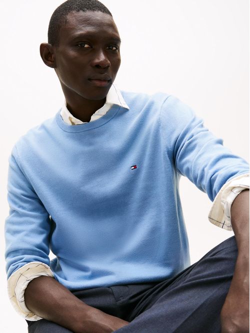 Sweater de cuello redondo con logo bordado