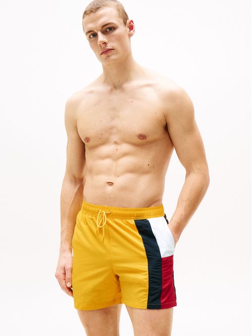 Bañador slim de medio largo con logo