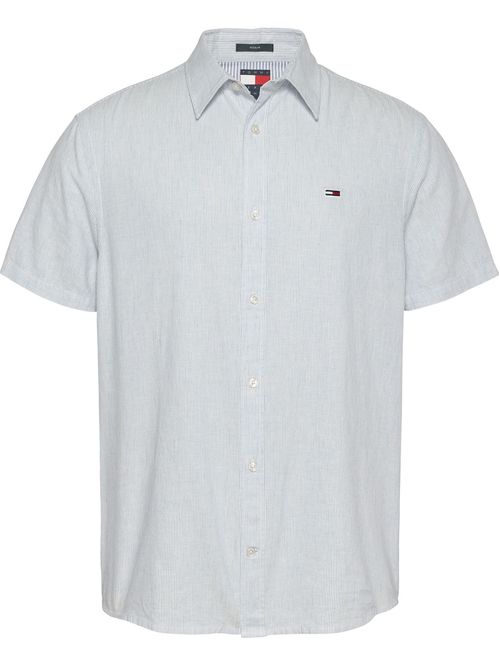 Camisa de manga corta en mezcla de lino