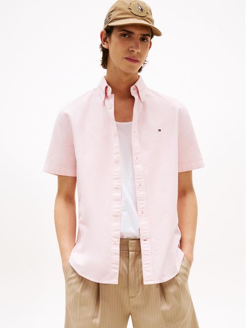 Camisa Oxford de manga corta y corte regular
