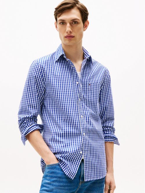 Camisa TH Flex de cuadros y corte regular