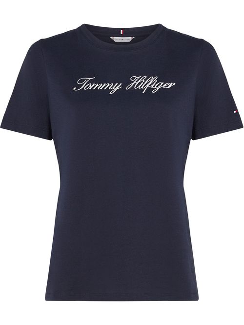 Remera de corte regular con logo script