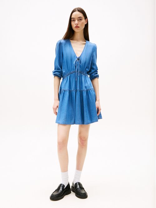 Vestido corto de chambray