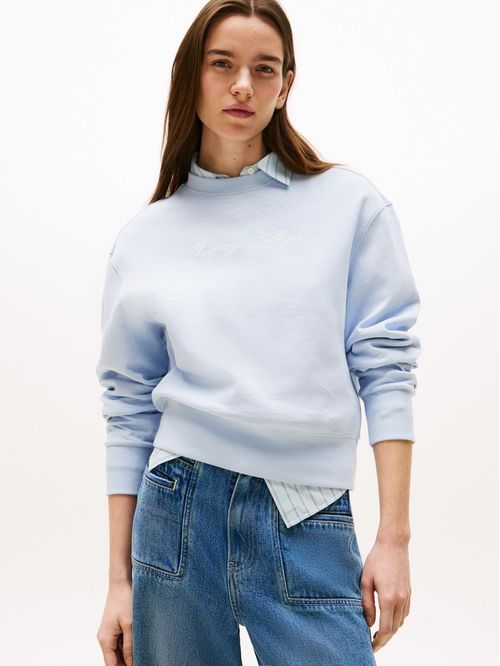 Buzo con cuello redondo y logo bordado