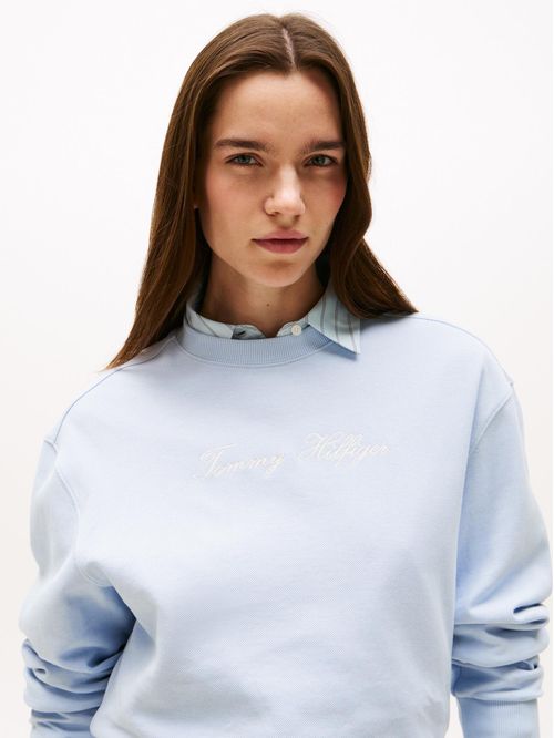 Buzo con cuello redondo y logo bordado