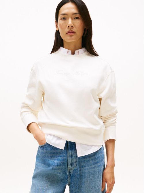 Buzo de cuello redondo con logo bordado