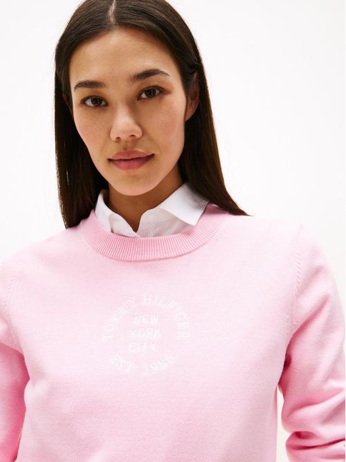 Sweater cuello redondo con logo gráfico