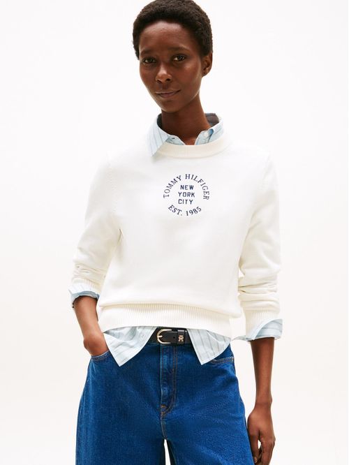 Sweater cuello redondo con logo gráfico