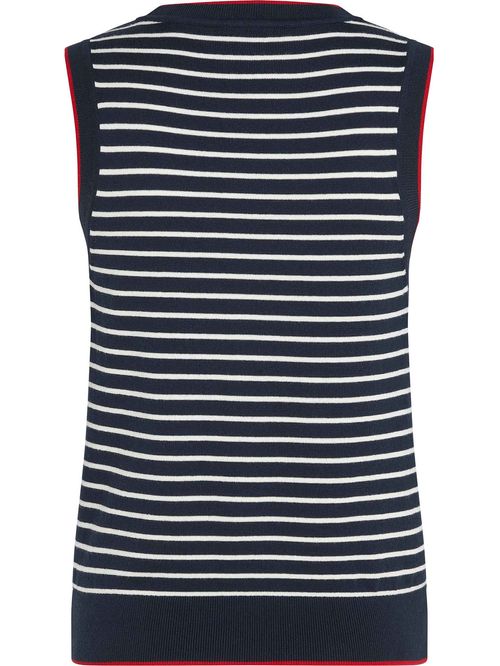 Top de cuello redondo con diseño de rayas