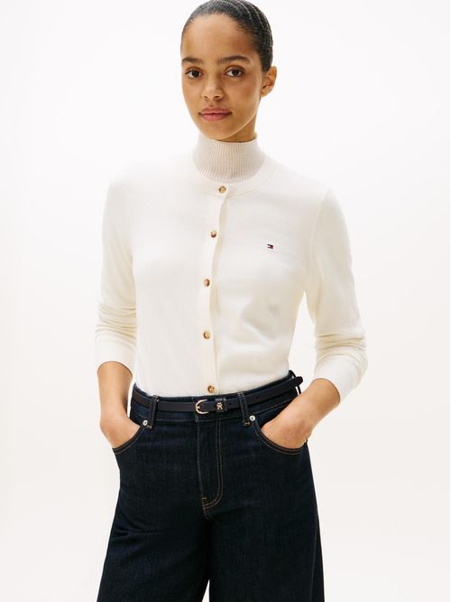 Cárdigan de rayas con logo