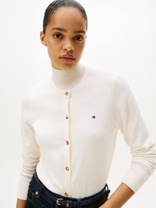 Cárdigan de rayas con logo