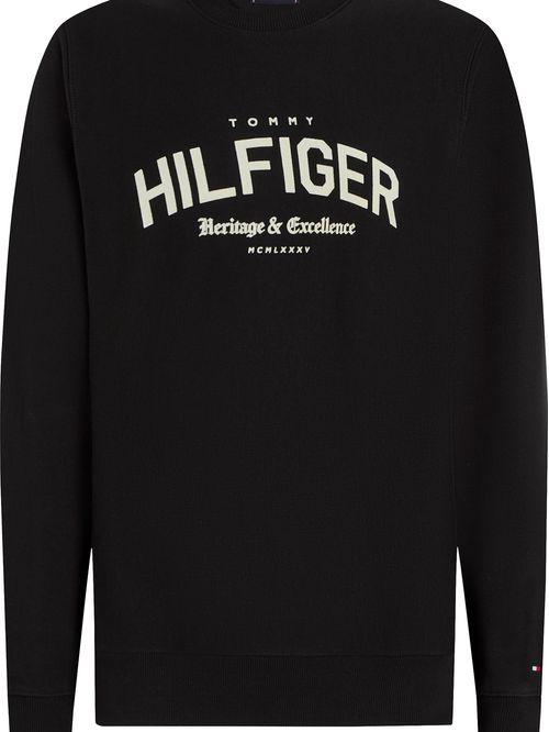 Buzo con logo arqueado y cuello redondo