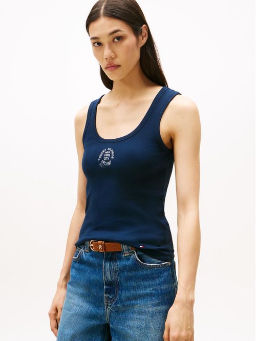 Top de rayas de corte slim