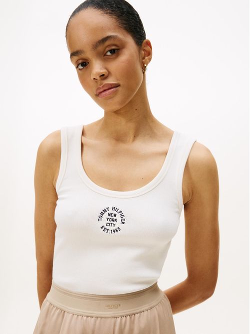 Top de rayas de corte slim