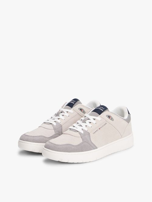 Zapatillas de ante con mezcla de texturas